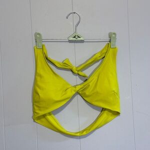 Aerie Yellow Green Twist Halter Bikini Top Size Medium